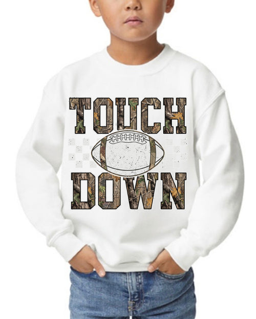 Camo Touchdown Youth Crewneck