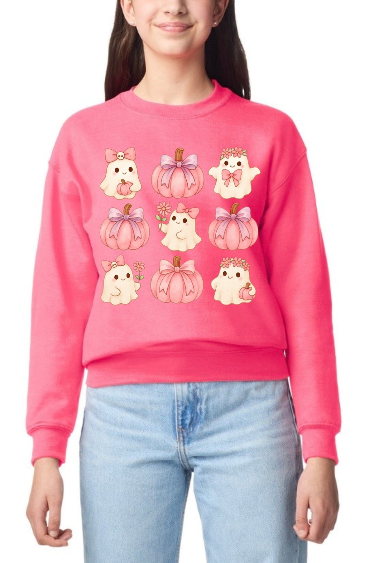 Pink Pumpkin Cuties Youth Crewneck