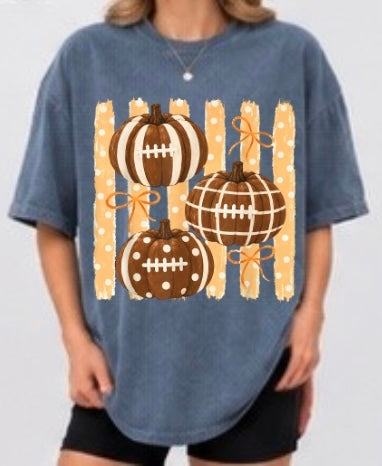 Pumpkin Football Adult Tee