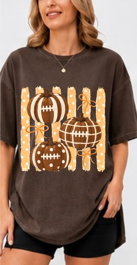 Pumpkin Football Adult Tee