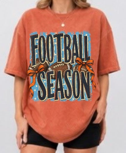 Football Season Bows Adult Tee