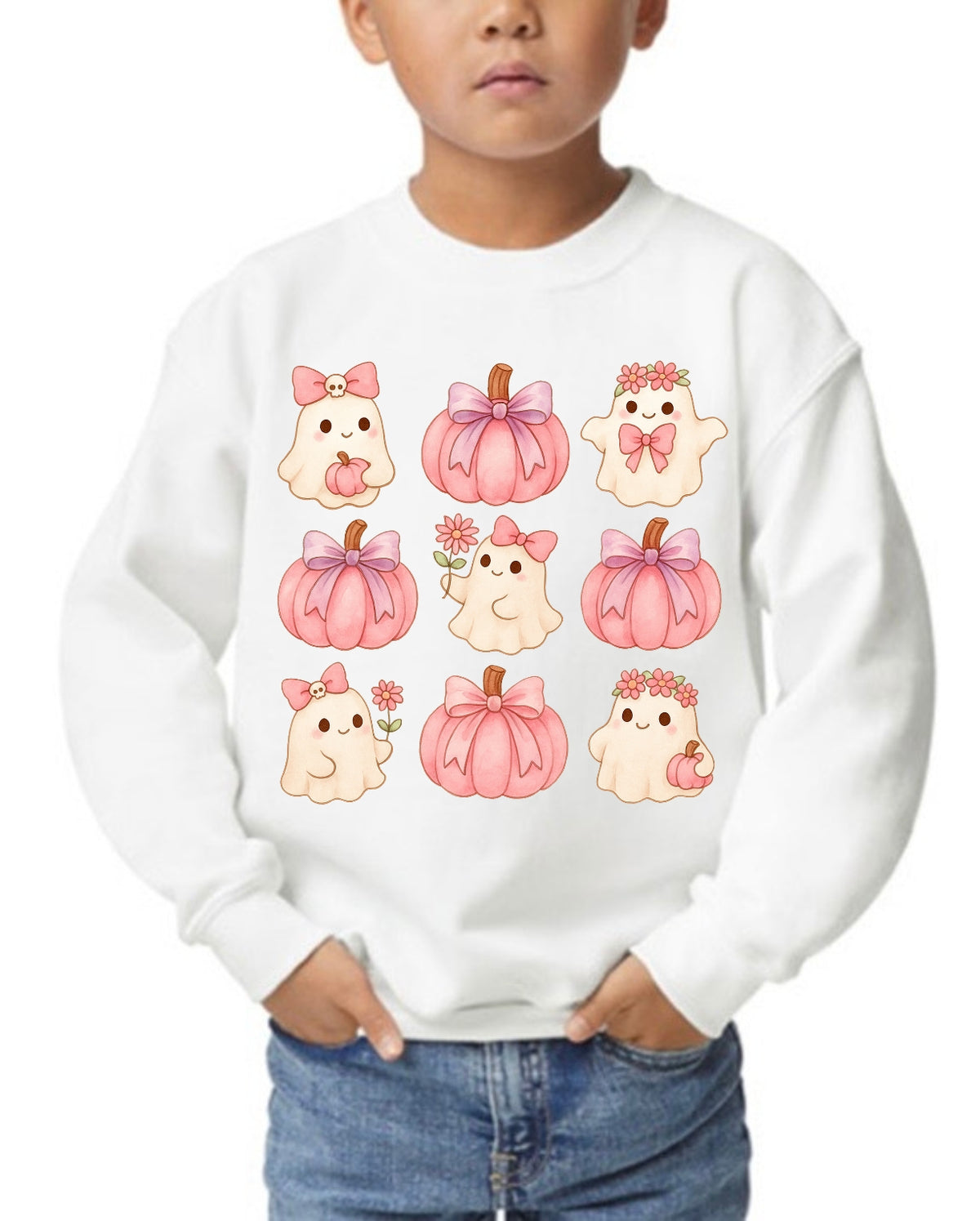 Pink Pumpkin Cuties Youth Crewneck