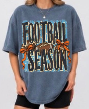 Football Season Bows Adult Tee