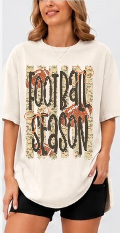 Football Season Camo Adult Tee