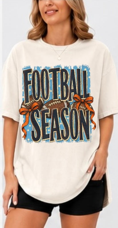 Football Season Bows Adult Tee