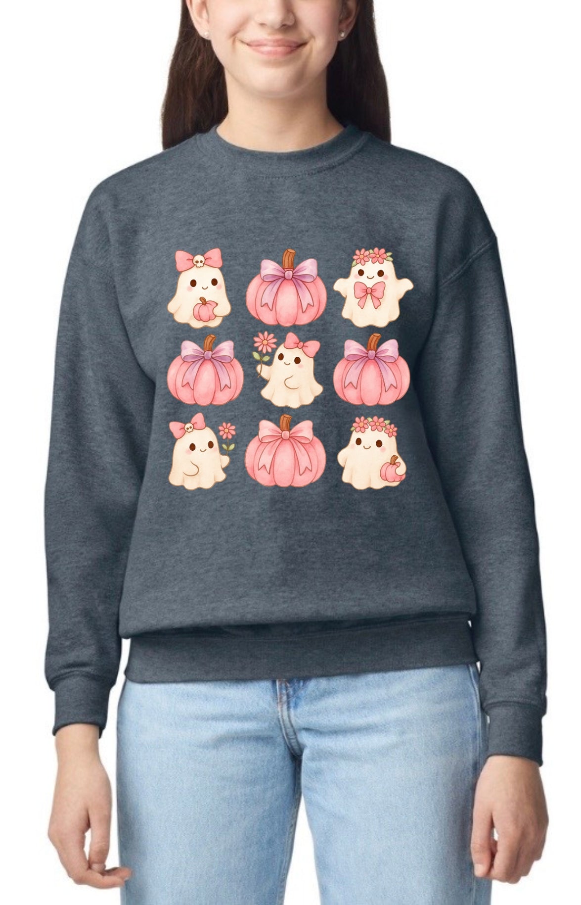 Pink Pumpkin Cuties Youth Crewneck