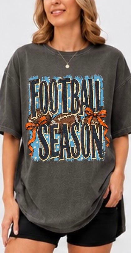 Football Season Bows Adult Tee