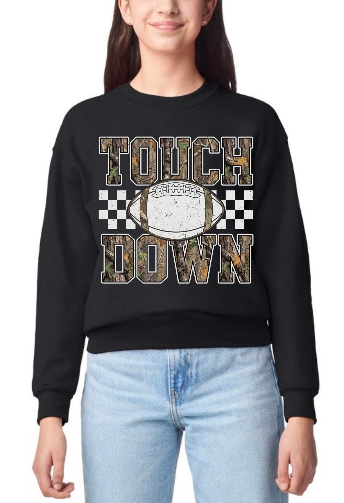 Camo Touchdown Youth Crewneck
