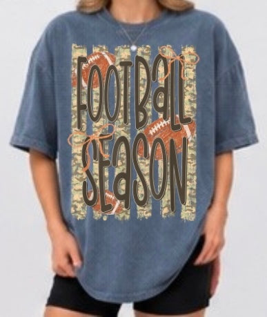 Football Season Camo Adult Tee