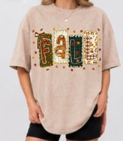 Fall Patchwork Adult Tee