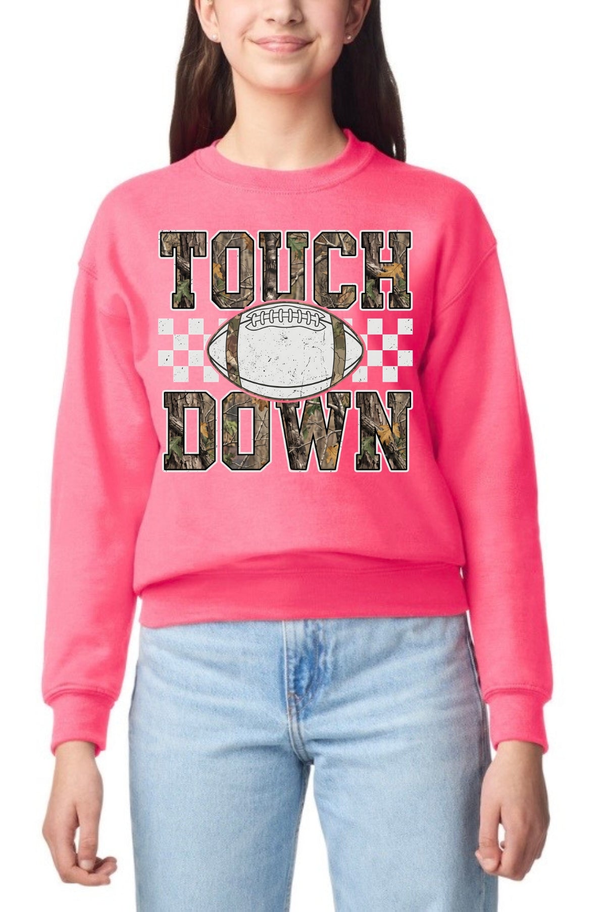 Camo Touchdown Youth Crewneck