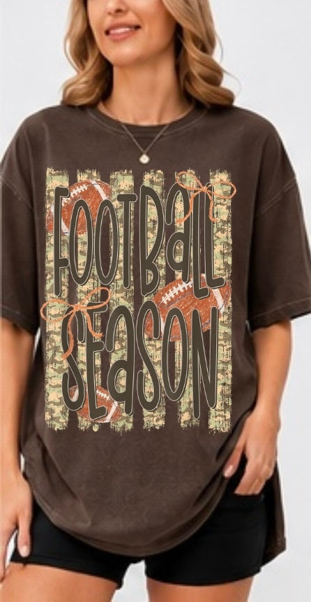Football Season Camo Adult Tee