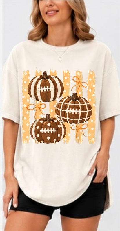 Pumpkin Football Adult Tee