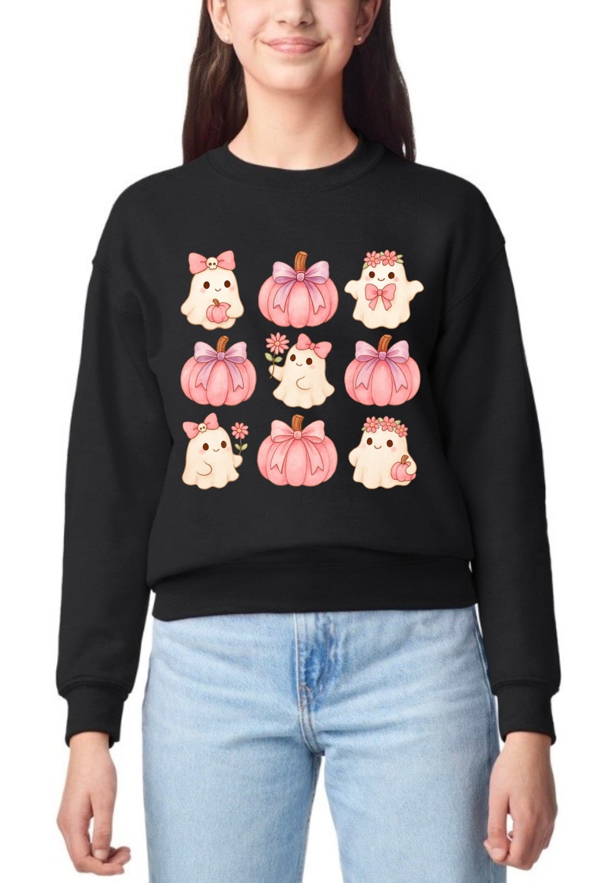 Pink Pumpkin Cuties Youth Crewneck