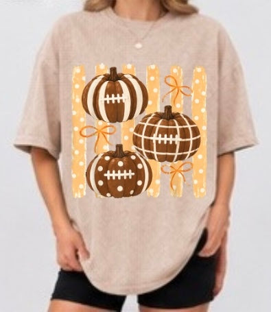 Pumpkin Football Adult Tee