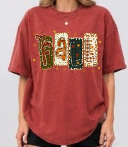 Fall Patchwork Adult Tee