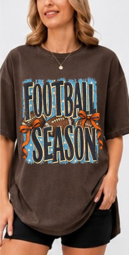 Football Season Bows Adult Tee